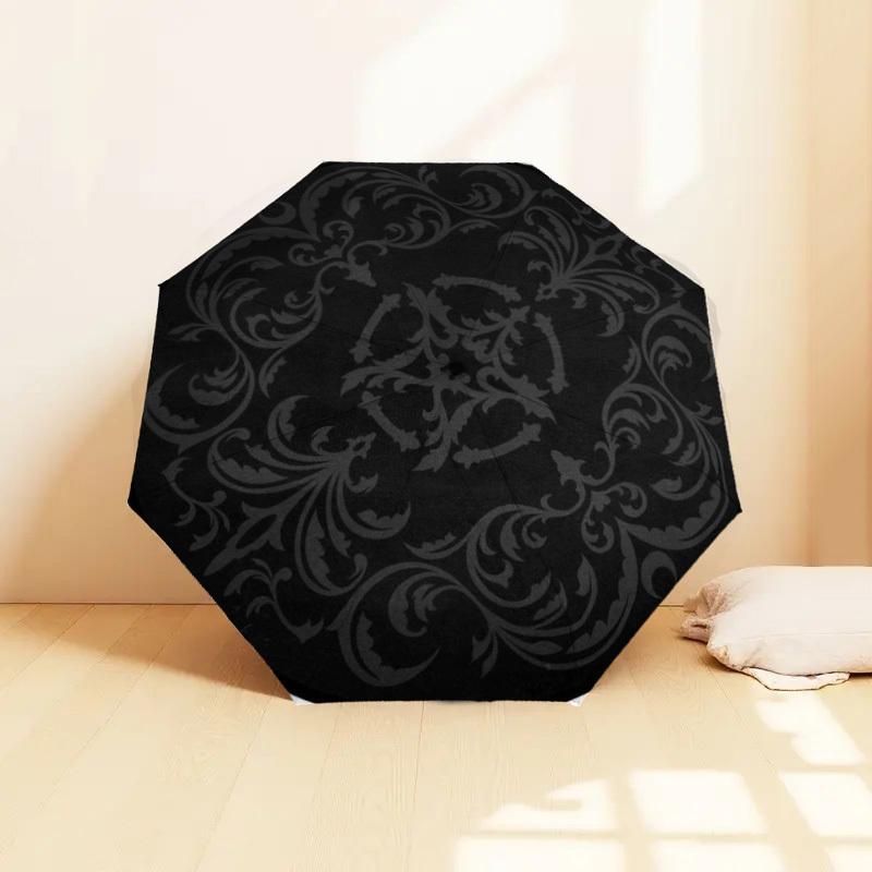 

1pc Floral Pattern Automatic Open Umbrella - 8-Rib Durable Plastic & Iron Frame, Portable Foldable Design for Home, Travel, Ou