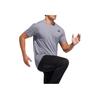 Adidas Solid Color Logo Crew Neck Sports Tee Men Tops Gray EH4719