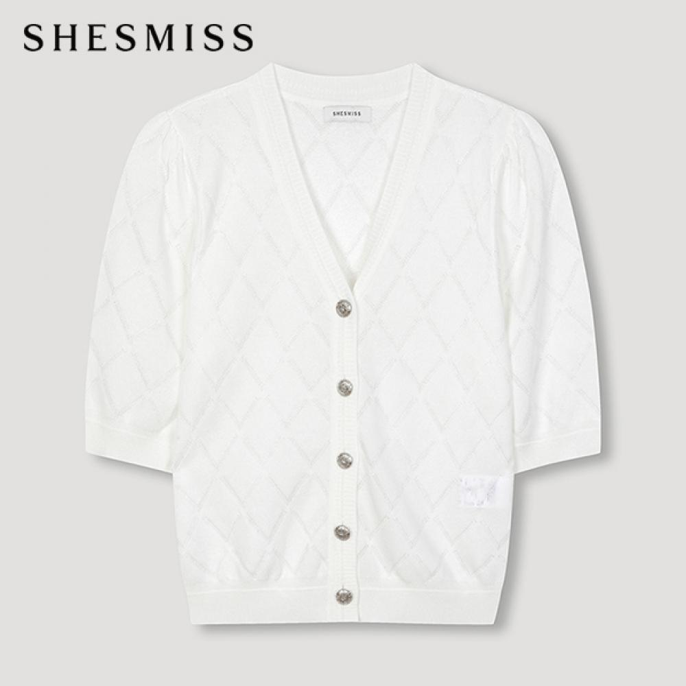 

She S miSS Half Sleeve Glitter Cardigan SSkcdn21090 Ow off-white/55