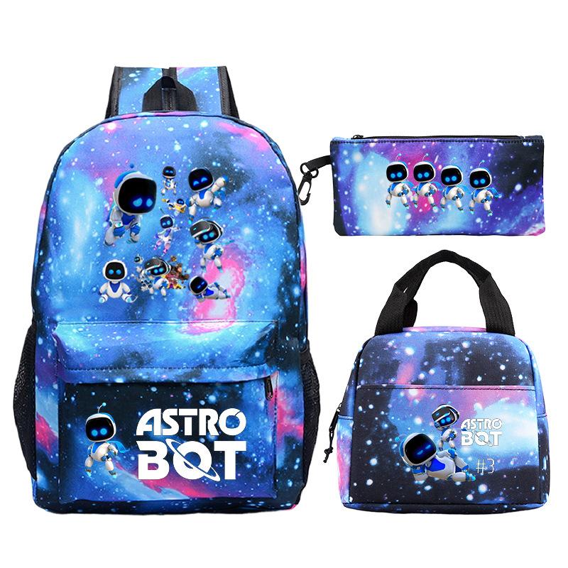Neues Astro Bot Spiel Merchandise Druck Grund- und Sekundarschule Schultasche Außenhandel Freizeit Kinder Federmäppchen Lunchtasche