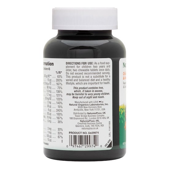 Nature's Plus Multi-Vitamin & Mineral Supplement, ORANGE CHEWABLE 90 Tablets