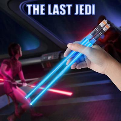 Yousheng 1 Pair LED Lightsaber Chopsticks Glowing Luminous Chopsticks for Sushi Noodles Glow In The Dark Chopsticks Light Up Party Supplies