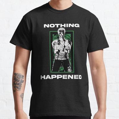 Summer Men Fashion Casual Short Sleeves Zoro Nothing Happened Black Tees Oversized T-shirts