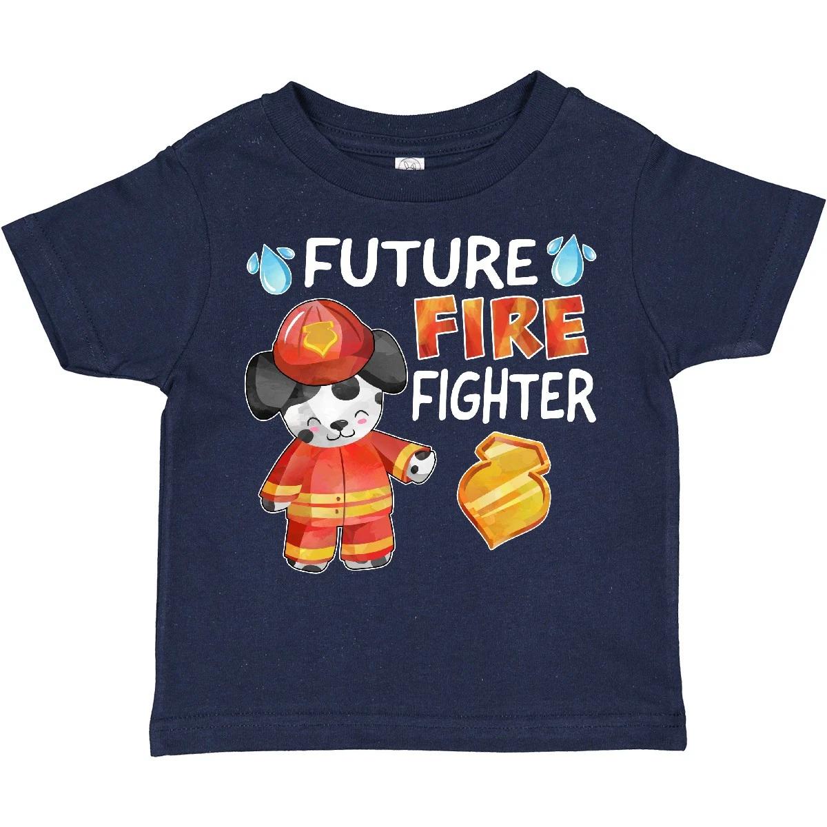 

Inktastic Future Fire Fighter With Cute Dalmatian Dog Toddler kids boys T-Shirt Kids Brave 160