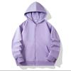 Felpa con cappuccio e zip in cotone color caramella per ragazzi e ragazze - Felpa con colletto alto e tasche, 110-170 cm, 280g, Versione tinta unita.