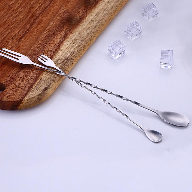 1 stk 25/32 cm rustfritt stål cocktailbar skje Spiral drikkemikser røreskje