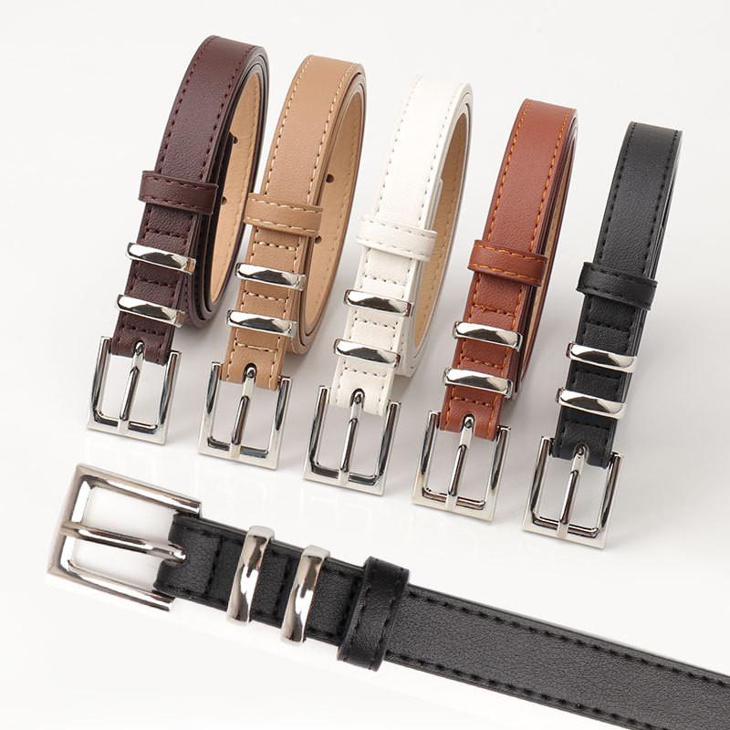 Fashionable Faux Leather Waist Belt With Pin Buckle For Retro Casual Style