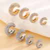 European & American Popular C-shaped Rhinestone Ear Cuff Earrings, No Piercing Needed for Women