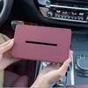 Car Tissue Holder PU Leather Paper Towel Dispenser Car Napkin Holder For Interior Accessories Backseat Sun Visor Headrest Road