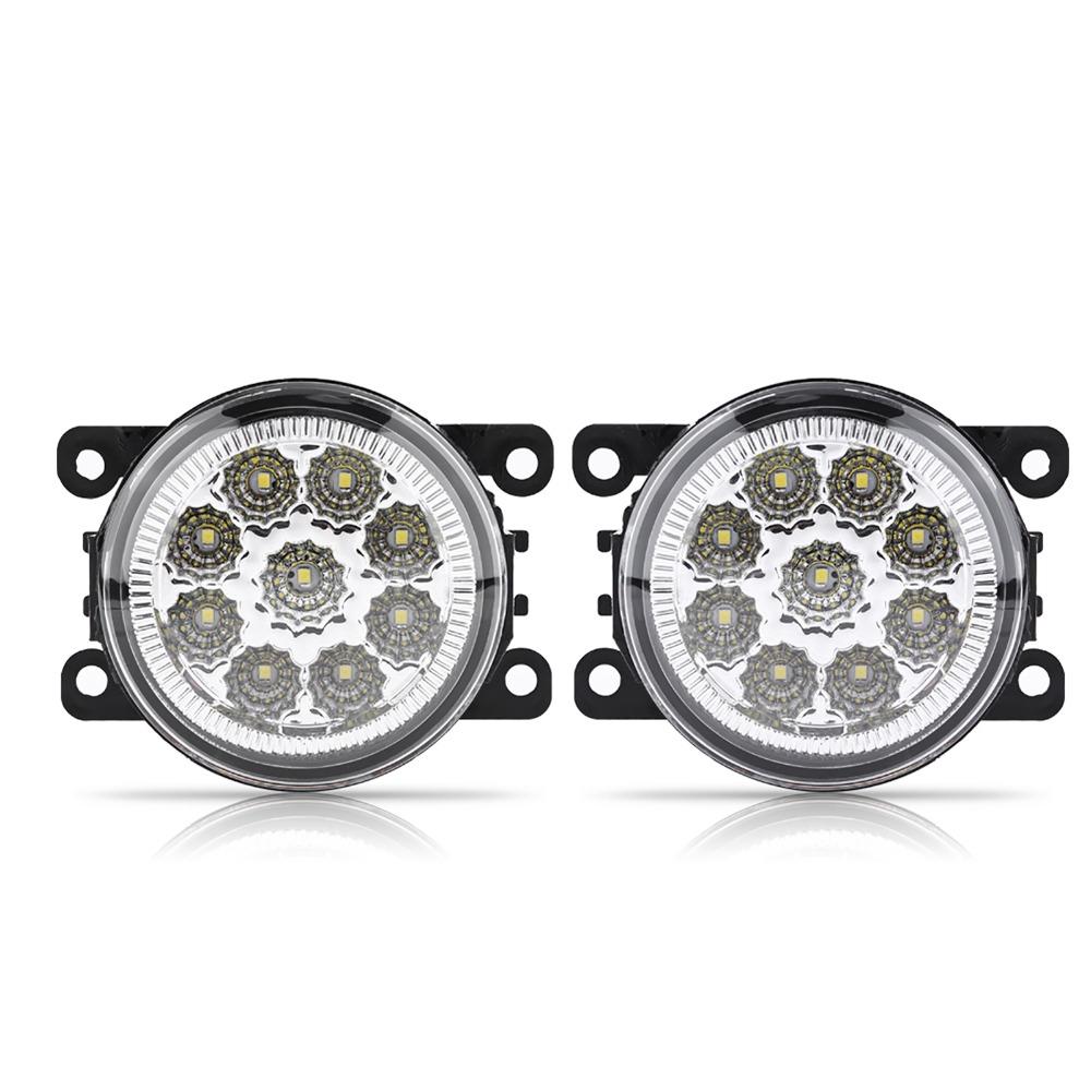 9 LED Daytime Running Light Round Shape Car Fog Light Waterproof Round Front Fog Lamp For Focus