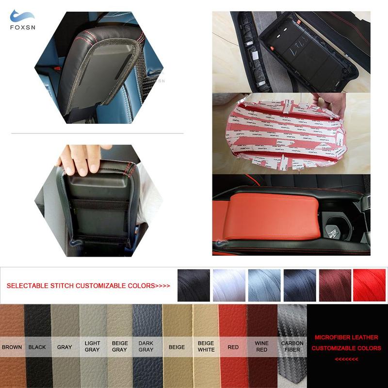 For VW Passat B6 2005 2006 2007 2008 2009 Microfiber Leather Interior Center Console Lid Armrest Pad Cover Trim