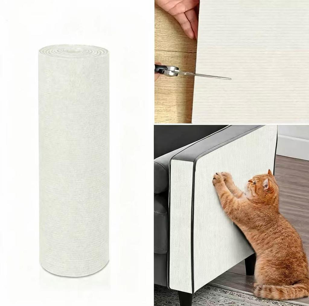 Self-Adhesive, Trimmed Cat Scratch Wall Mat - No Shedding, Wear-Resistant, Anti-Scratch Climbing Sticker