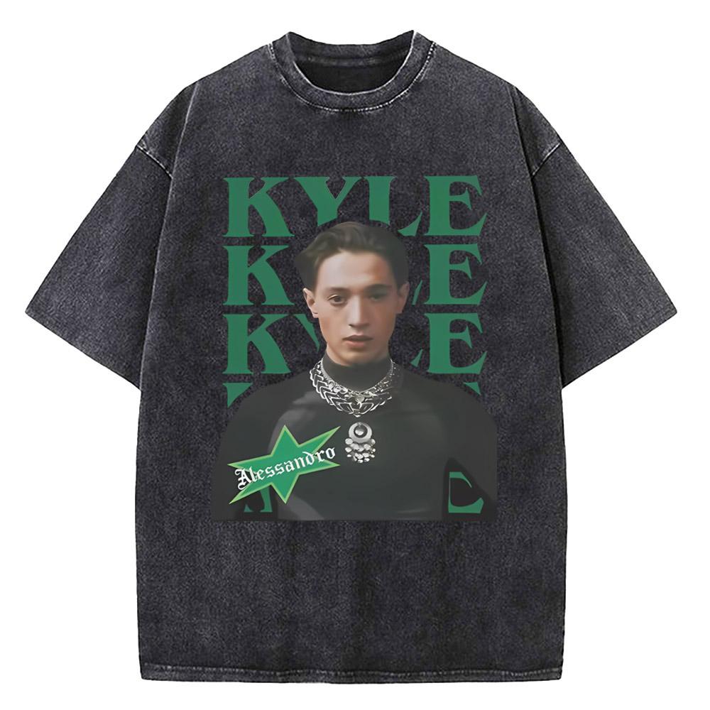 

Kyle Alessandro Lighter Eurovision 2025 Norway Merch Vintage Washed Shirts Merch Cotton T-Shirts Men Women Tee Shirt S