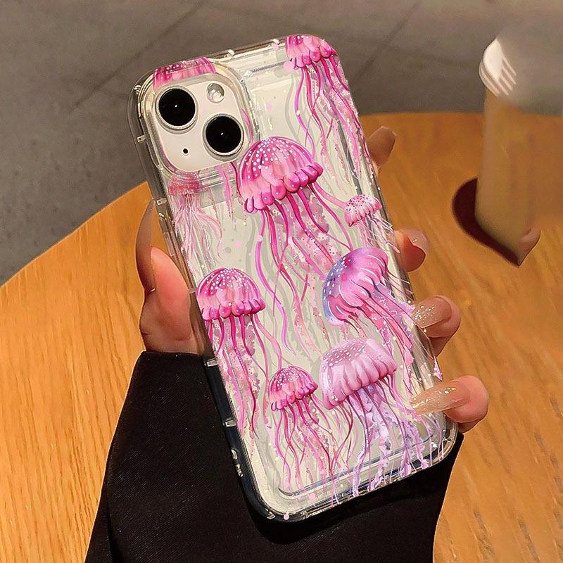 Pink Jellyfish Apple 16/15Plus Phone Case Premium 12/11Promax New Xs/14/XR Anti-drop 13