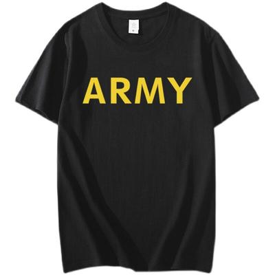US ARMY Nyomtatott Póló Hadsereg Testmozgáshoz Kerek Nyakú Tiszta Pamut Katonai Rajongóknak Taktikai Ruházat Y2k