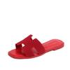 Slippers Women's Outer Wear 2025 New Summer Fashion Versatile Flat Bottom One-word Beach Travel Sandals Comfortable