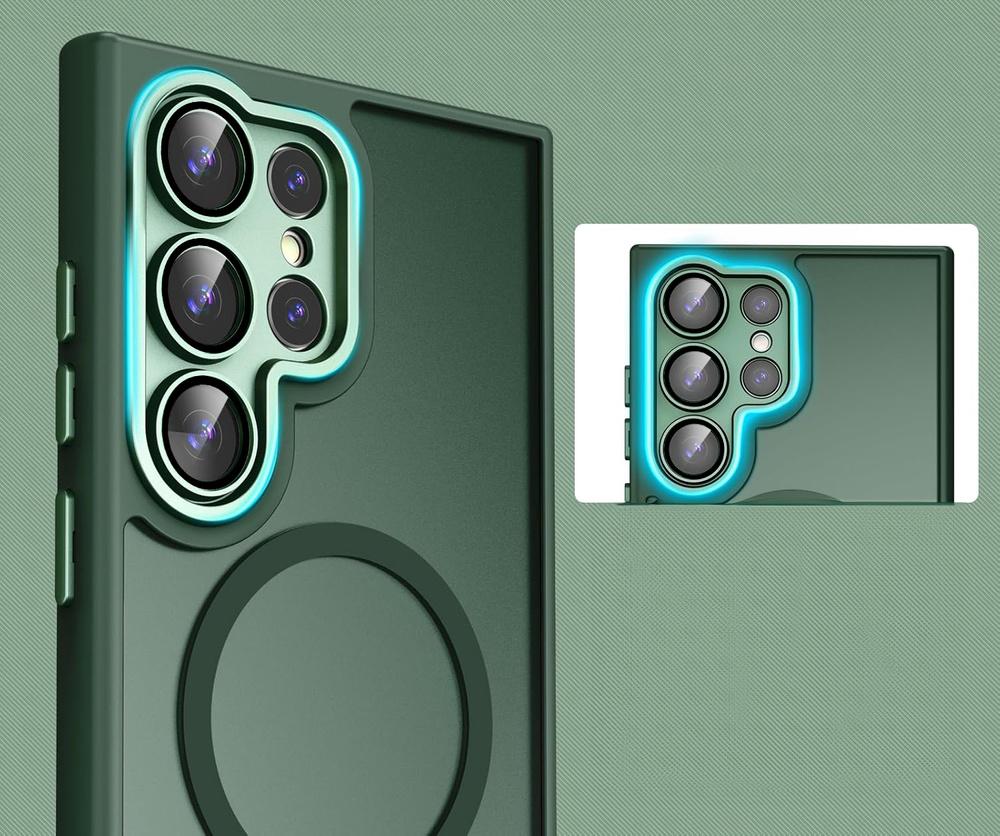 Samsung Galaxy S25 Ultra Case, for MagSafe, ERBORD Matt Case, Green + Screen Protector