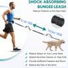 Heavy Duty Hands Free Dog Leash with Waist Belt & Zipper Pouch, Shock Absorbing Bungee Reflective Leash for Small Medium Large