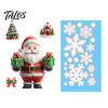 Festive Home Window Decor Christmas Static Clings, Reusable Decals with Santa Snowman Snow Storefront Holiday Ornaments House Designs, Double