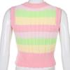 New Women's Color Striped Vest Knitted Sweater in  and Winter