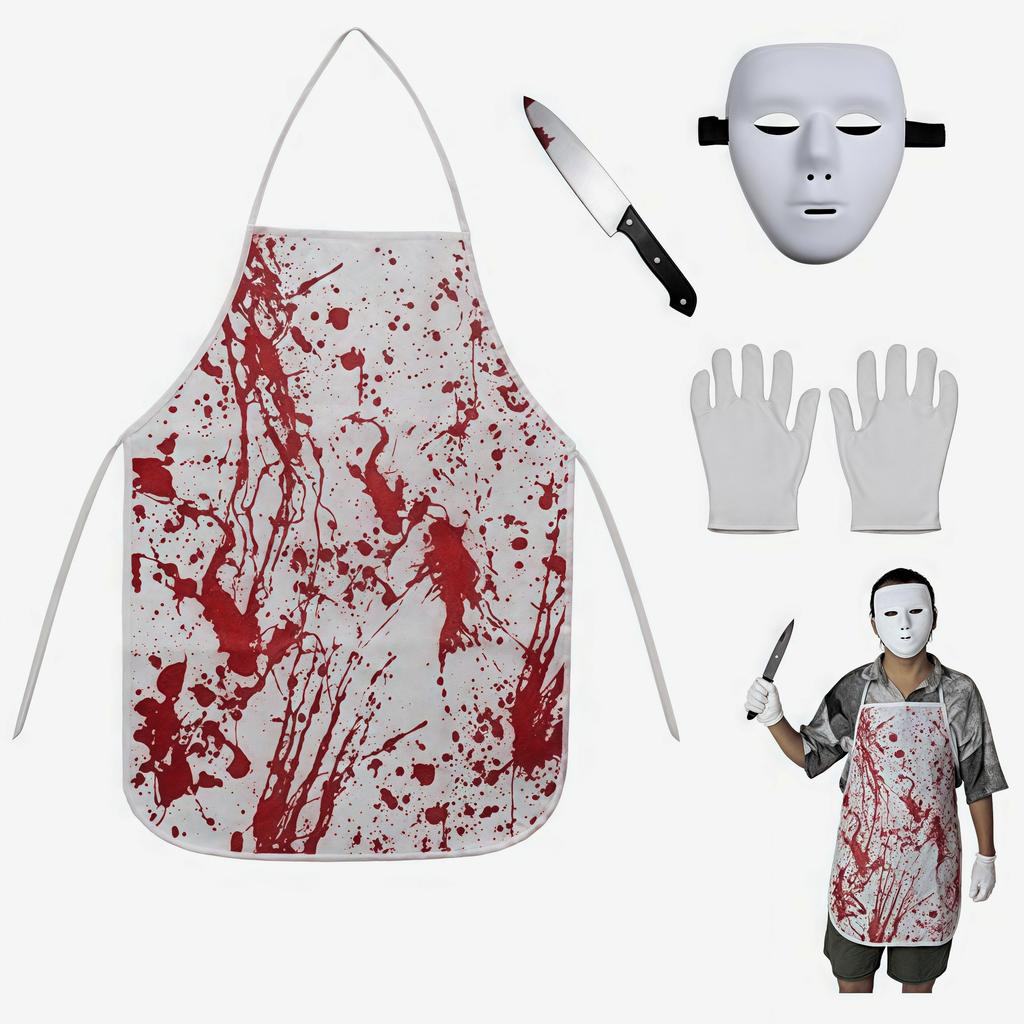 Bloody Apron Horror Halloween Bloody Butcher Apron Set Horror Makeup Costume Props