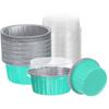 100Pcs Baking Cups with Lids Aluminum Foil Liners Mini Disposable Containers Cups Holders Cases Boxes Pans for Dessert Wedding