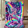 Rainbow unicorn clouds Theme blanket Lightweight Warm Flannel Blanket Decorative Throw Blanket for Home Decoration