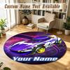 Round Rug Custom NameRocket League Pattern Non Slip Carpet Home Floor Decor