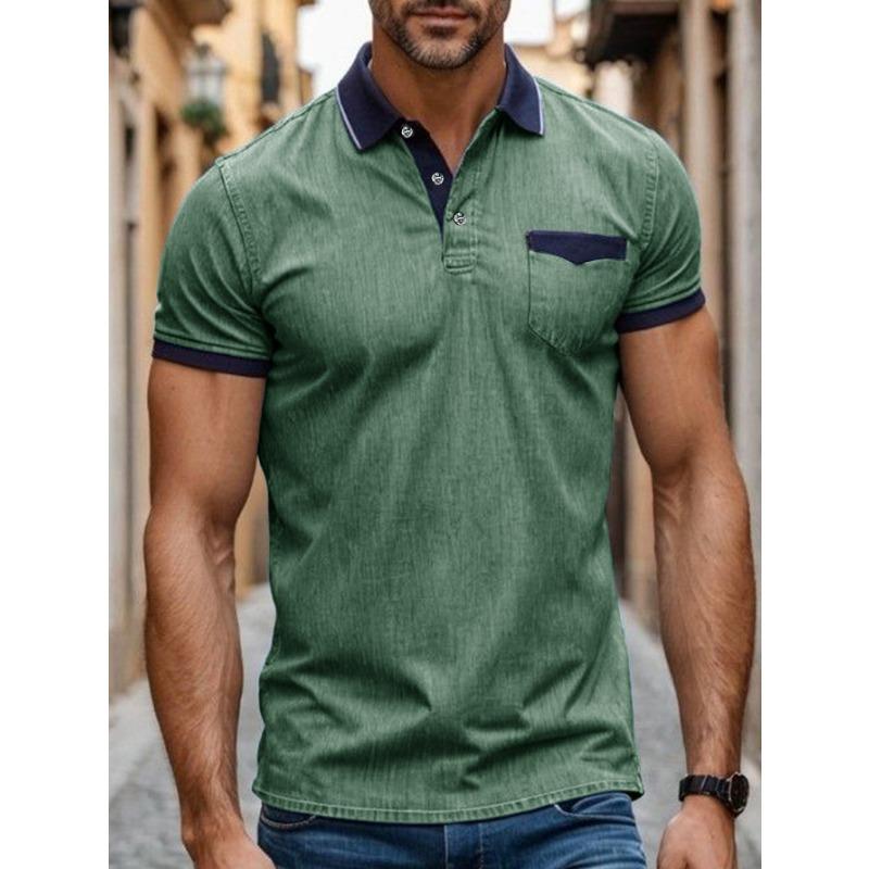Men Clothes Summer Short Sleeve Fashion Lapel Polo Shirt Men Business Casual Golf Polo Shirt 100% Polyester