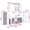 6 Piece Bathroom Furniture Set Gray Sonoma Engineered Wood and Glass