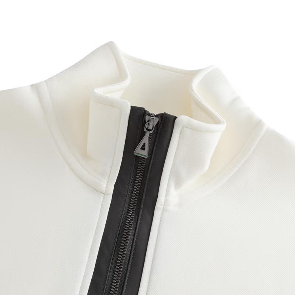 Anta Lockere Passform Warm Stehkragen Pullover Sweatshirt mit Buchstabenaufdruck Unisex Sweatshirt Elfenbein 152518722-4