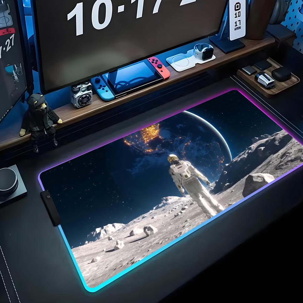 space astronaut Mouse Pad RGB Gaming Mousepad Big LED Pad PC Desk Mat Luminous Mouse Pad Large Keyboard Mats Table Rug With