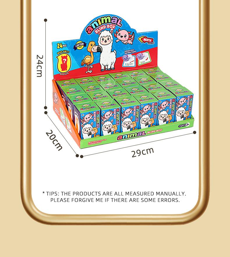 

Animal Pull-Back Car Children S Cute Pet Inertia Hexagonal Dinosaur Flamingo Alpaca Fun Sliding Blind Box Toy