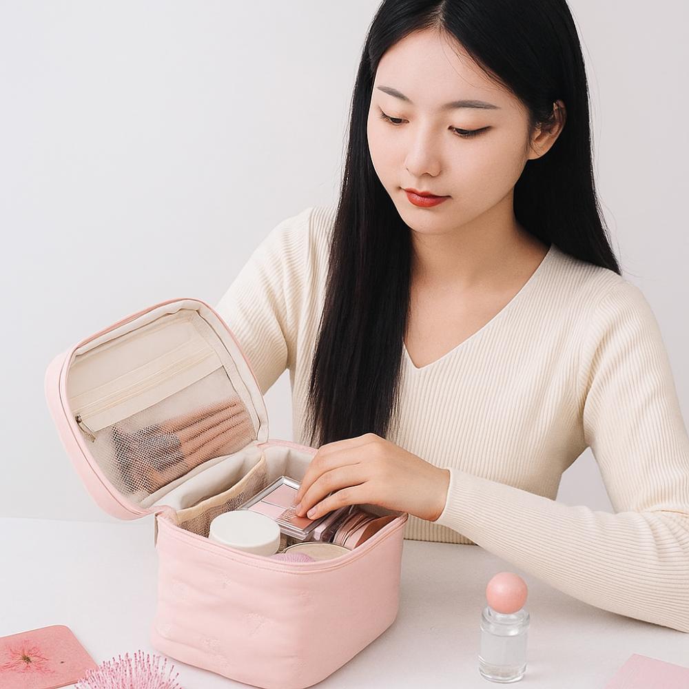 Square Women  Makeup Bag Large Capacity Cosmetics  Storage Bag Fashion Travel Washroom Bag  Travel