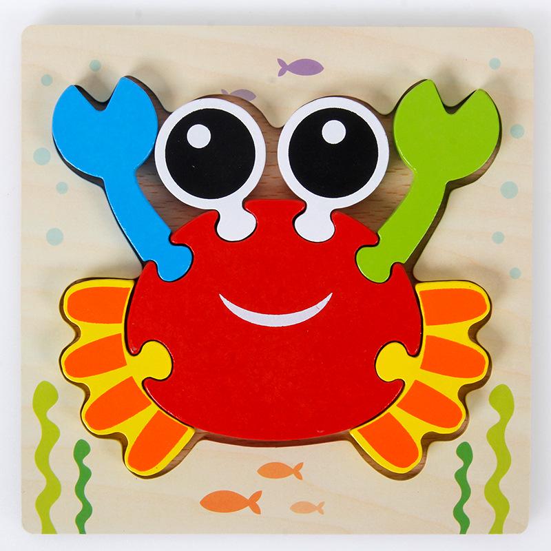 3D Wooden Cartoon Animal & Vehicle Puzzle Board for Early Childhood Education
