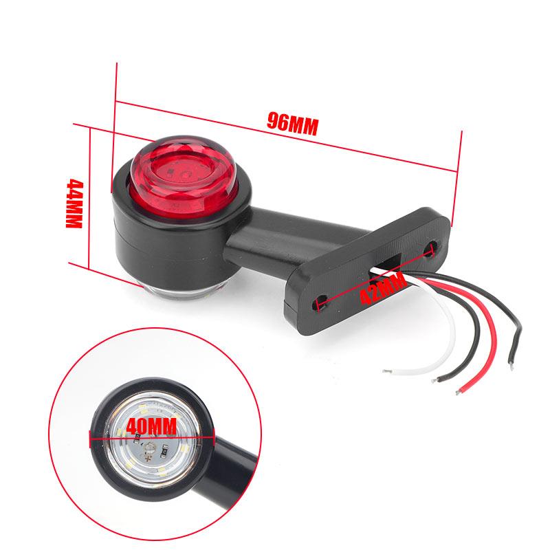Truck Dual Face LED Side Marker Parking Light White Red Clearance Lights for Trailer Tractor RV Van Lorry Position Lamp 12V 24V