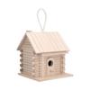 Wood Bird House Hanging Log Cabin Birdhouse for Bird Outdoor Decor and Interior House Decor