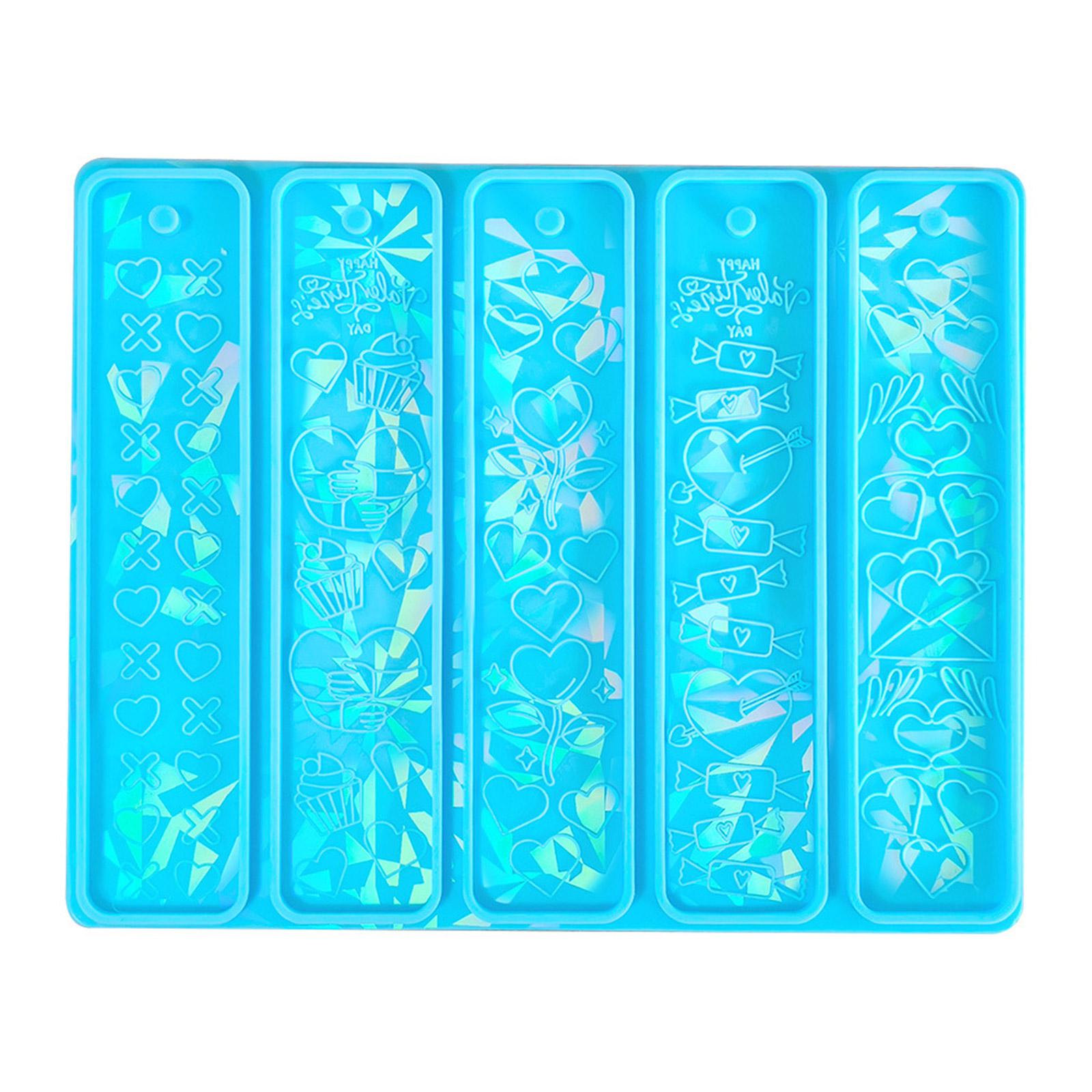 

Прямоугольная закладка Силиконовая форма Голографические лазеры Форма для изготовления закладок DIY Ремесло Сердце Формы для эпоксидной смолы Инструмент ручной работы 2 синий