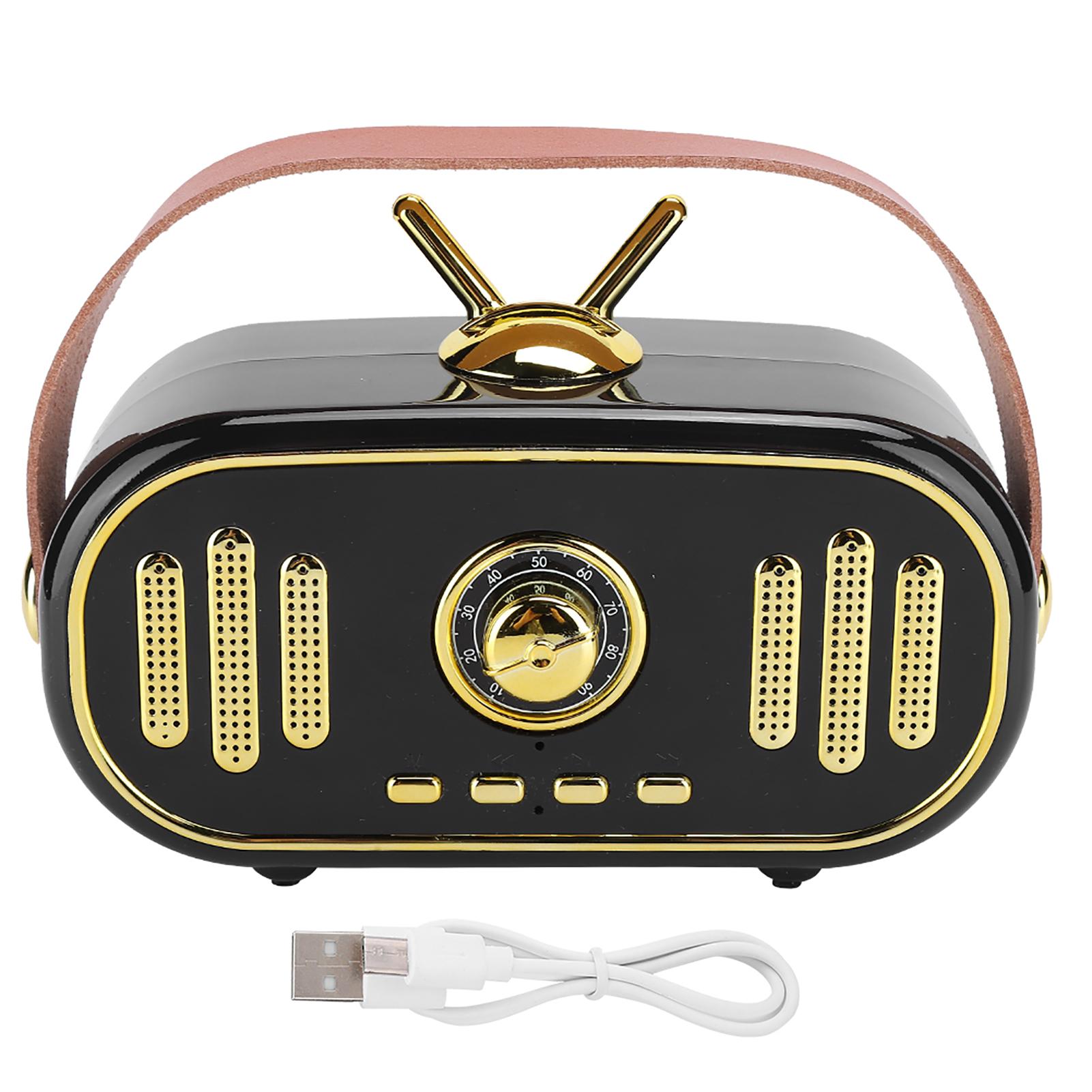 

Portable Retro Wireless Speaker Rechargeable Plugin Card Music Player(Red )