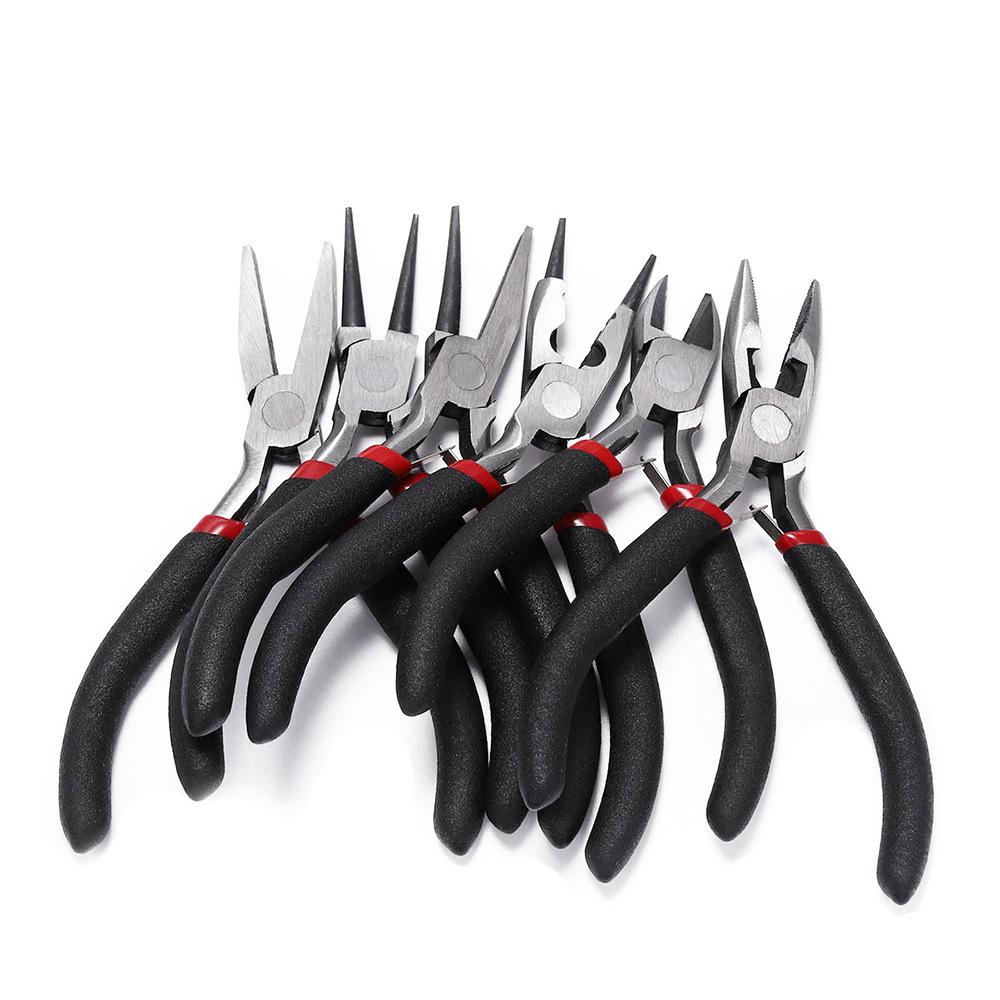 Handmade Mini Jewelry Pliers Set: Needle Nose, Diagonal Nose, Round Nose Pliers for DIY and Jewelry Accessories.