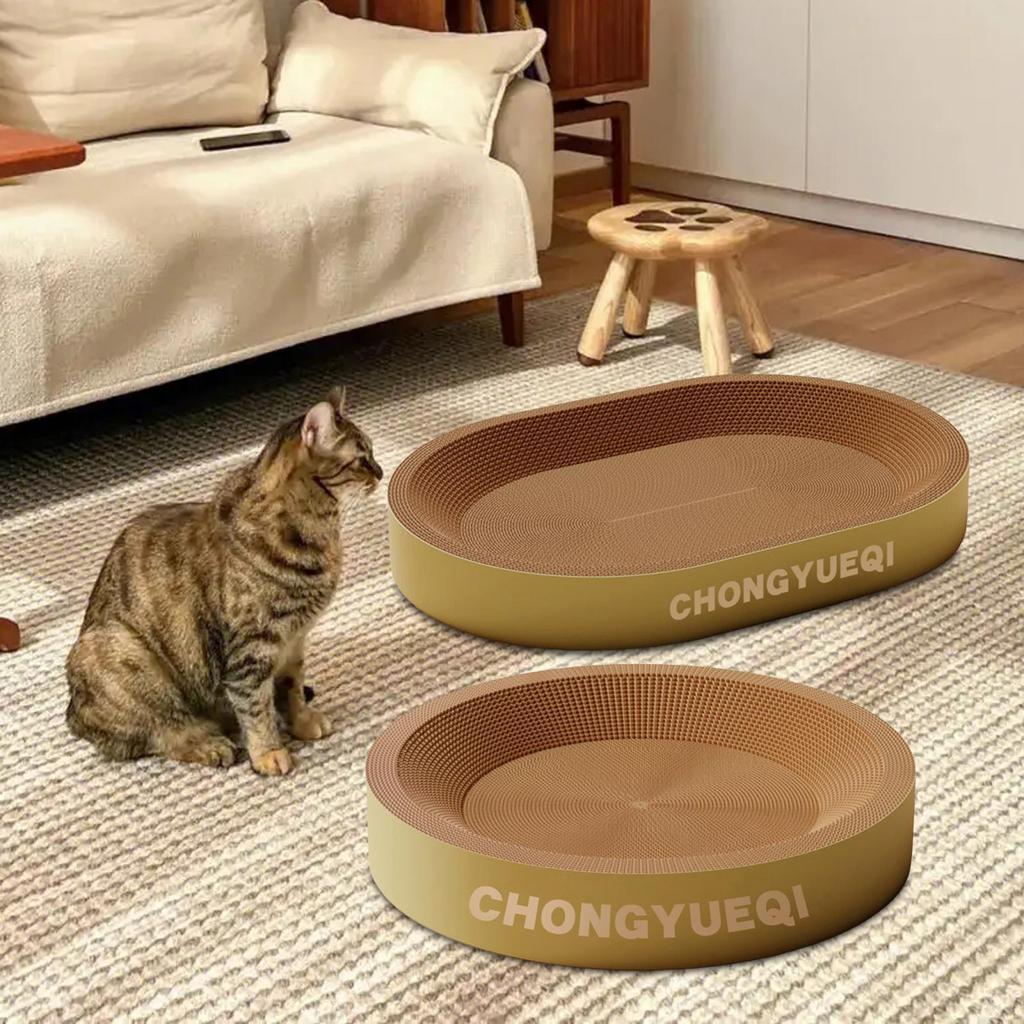 Cardboard Cat Scratcher, Scratch Bowl, Grinding Claw, Durable Recycle Board, Lounge Bed,