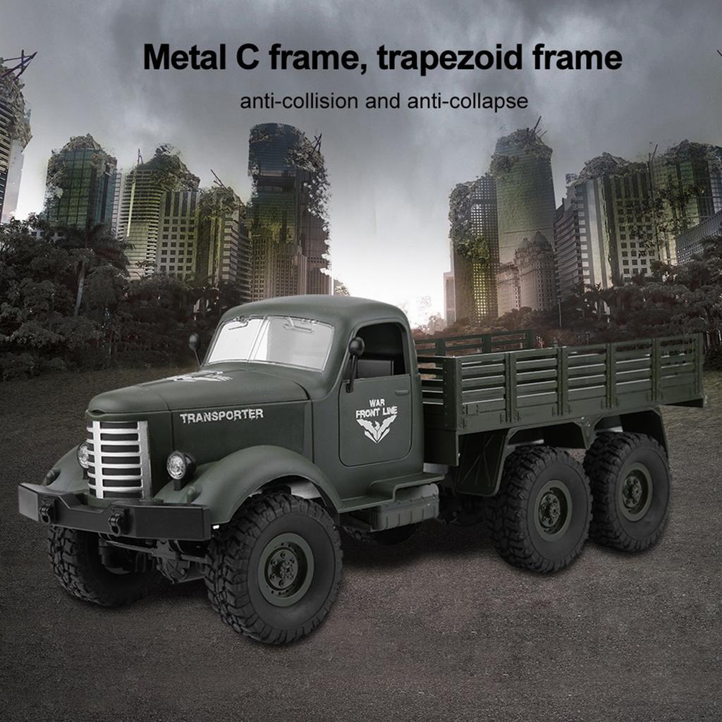 1 16 Model Remote Control Six Wheel Drive Military Truck RC Toy Car(Green)