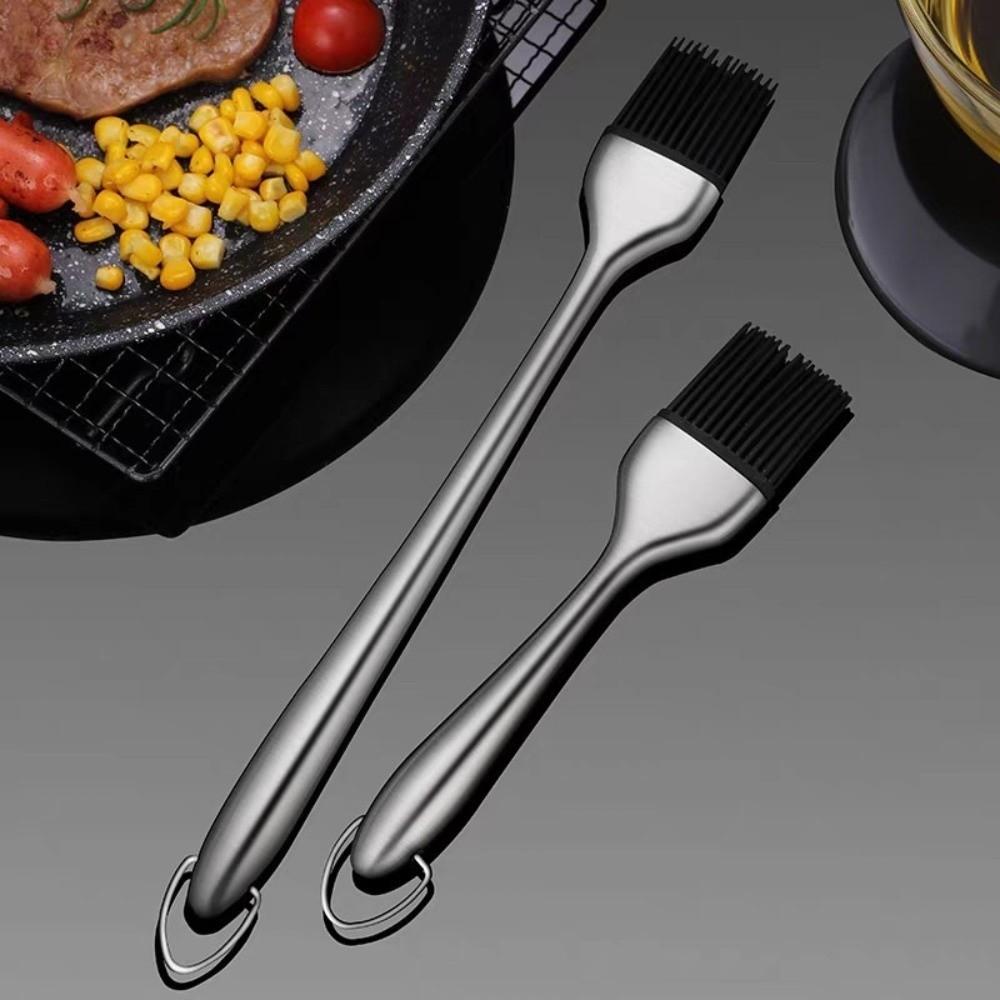 Hollow Handle Barbecue Grill Brush Stainless Steel Butter Brush Pancake Brush  Pastry Making