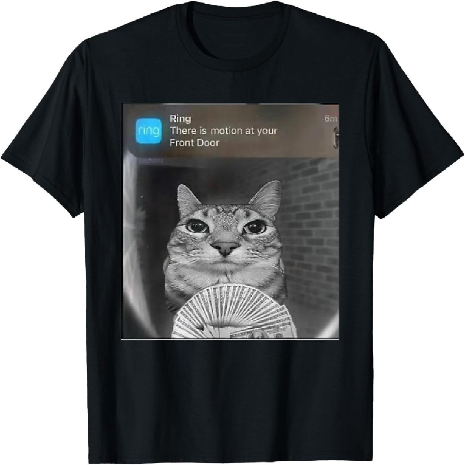 Ring Cat with Motion Meme T-Shirt for Men Women Kids XXXXXL разноцветный