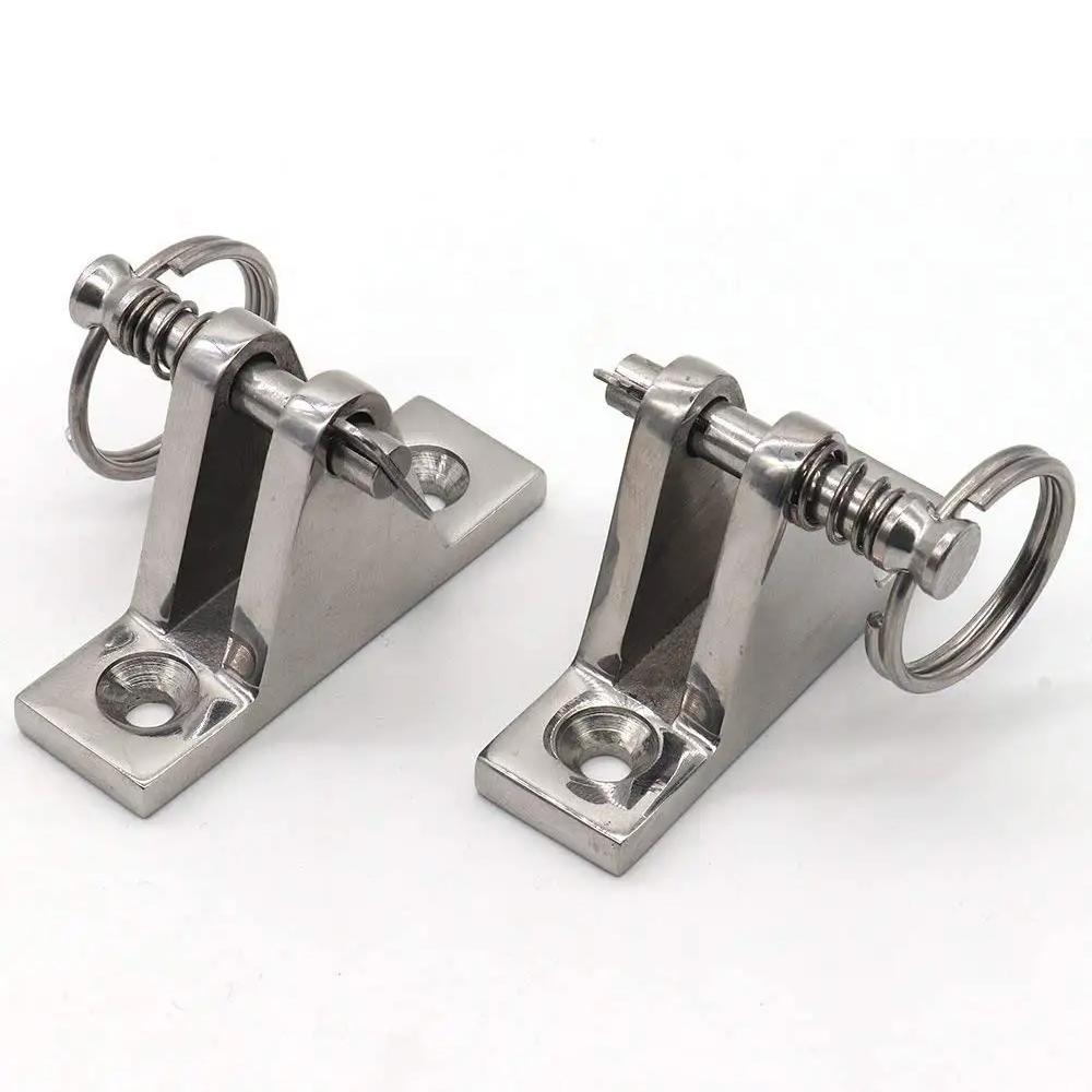 90° Boat Deck Hinge with Quick Release Pin and Ring 316 Stainless Steel Bimini Top Fitting Boat Hinge Mount Marine Accessories 7