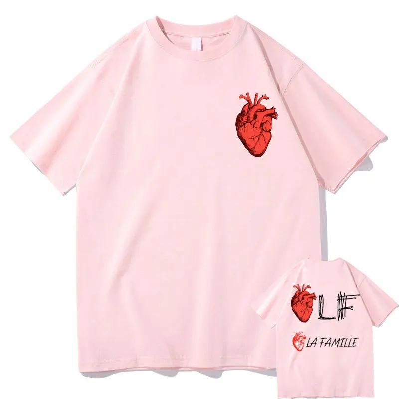 Lf La Tamille Heart Tshirt Le Monde Chico Album PNL The Family Tshirts Men Women HipHop Oversized T Shirts Man Loose Tops Tees