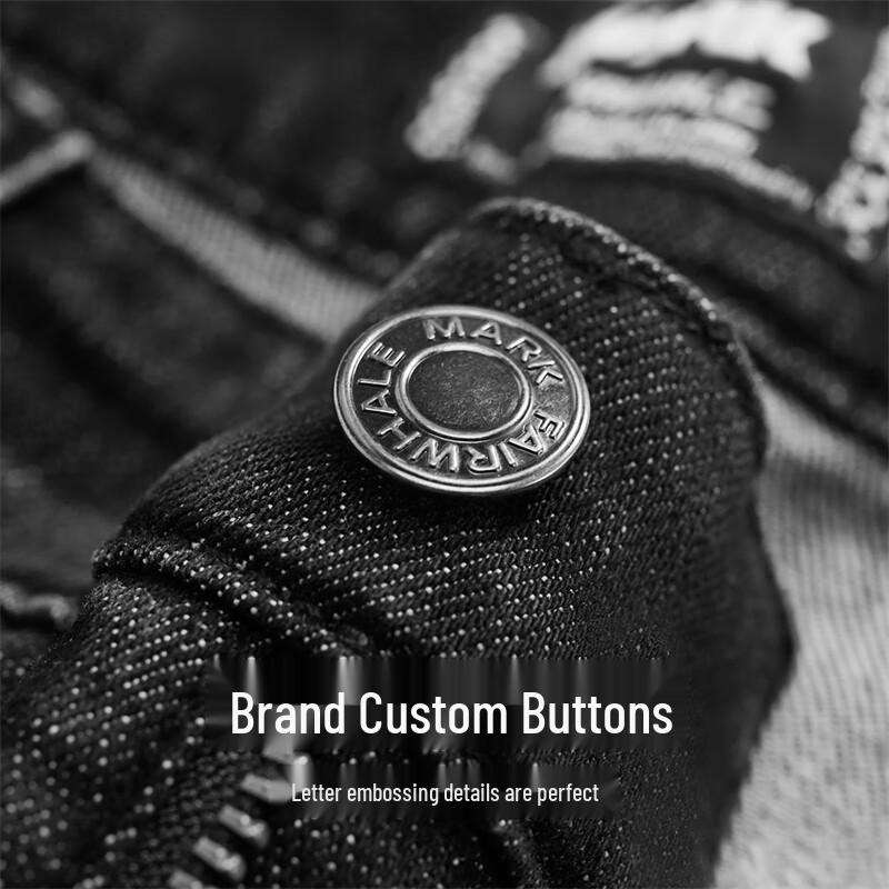 Mark Fairwhale Men's Retro Thick Straight-Leg Denim Jeans