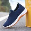 Men's Slip-On Canvas Walking Shoes with Thick-Sole for Older Adults
