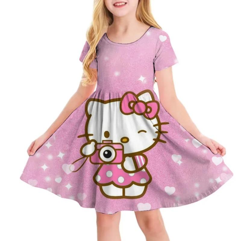 3D Printed Sanrio Hello Kitty Fashion Cartoon Pattern Cute Short Sleeved