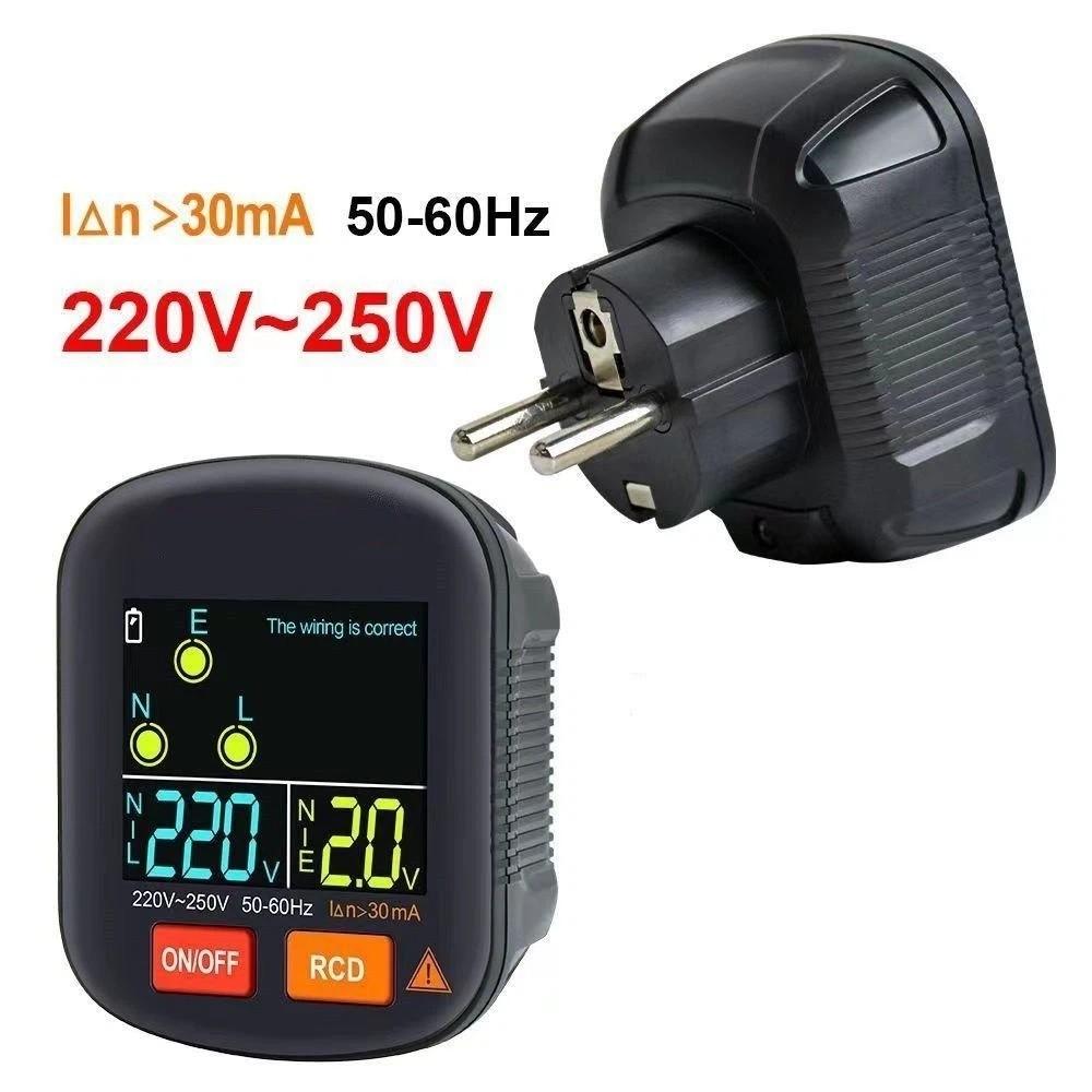 Ground Zero Line Socket Detector Digital Smart Digital Outlet Checking Tool Socket Tester  EU Plug